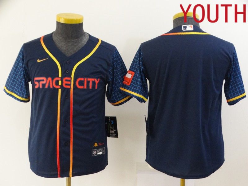 Youth Houston Astros Blank Blue City Edition Game Nike 2022 MLB Jersey